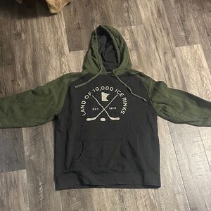 Men's Black and Green Minnesota Hockey Hoodie